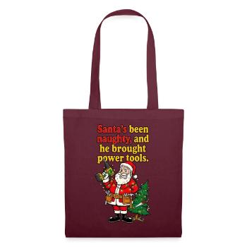 Santa's Naughty DIY Elektrowerkzeuge - Stoffbeutel - Burgunderrot - Vorne
