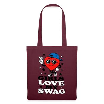  Girls Love My Swag Jungs Teenager Cool - Stoffbeutel - Burgunderrot - Vorne