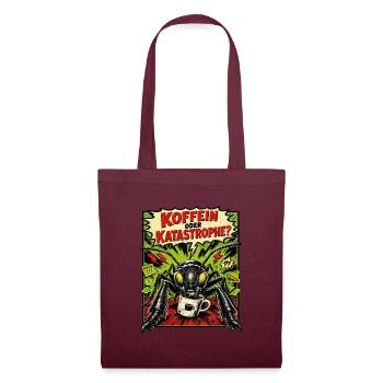 Koffein oder Katastrophe Horror-Ameise Retro Comic - Stoffbeutel - Burgunderrot - Vorne