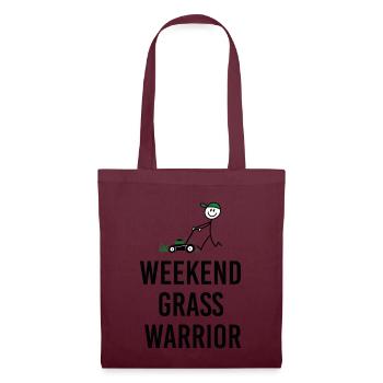 Weekend Grass Warrior – Lustiger Gärtner - Stoffbeutel - Burgunderrot - Vorne
