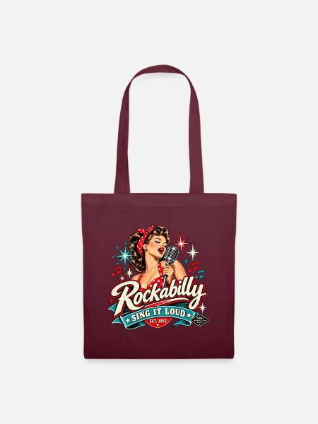 Rockabilly-Sänger – Sing It Loud 1952 - Stoffbeutel - Burgunderrot