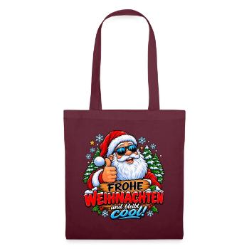 Cooler Weihnachtsmann  - Stoffbeutel - Burgunderrot - Vorne