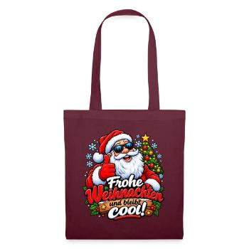 Frohe Weihnachten Bleibt Cool - Stoffbeutel - Burgunderrot - Vorne