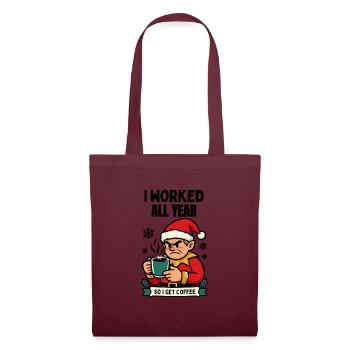 Grumpy Elf Kaffee-Realität - Stoffbeutel - Burgunderrot - Vorne