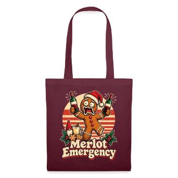 Christmas Lebkuchenmann Merlot Emergency - Stoffbeutel - Burgunderrot - Vorne