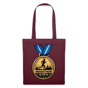 Marathon Medaillon Lauf-Sieg Design - Stoffbeutel - Burgunderrot - Vorne