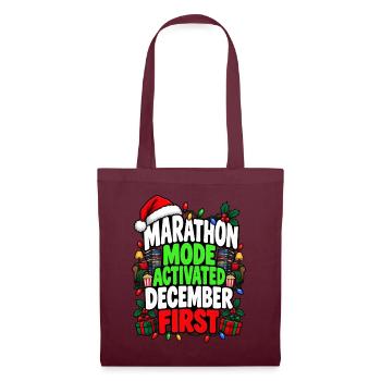 Marathon Mode Activated Weihnachtsfilme Dezember - Stoffbeutel - Burgunderrot - Vorne