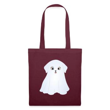 Halloween Hunde, Kostüm Geister - Stoffbeutel - Burgunderrot - Vorne