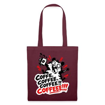Der Kaffeehamster - Kaffee, Kaffee, Kaffee! - Stoffbeutel - Burgunderrot - Vorne