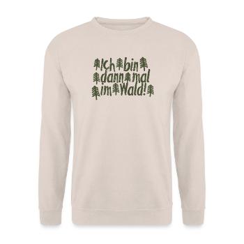 Ich bin dann mal im Wald – Bushcraft & Survival - Unisex Pullover - Sand - Vorne - Alina (178cm) & Michal (187cm)