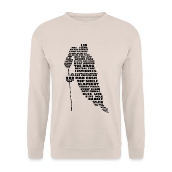Hockey Player Word Art - Unisex Sweatshirt - sand - Front - Alina (178cm) & Michal (187cm)