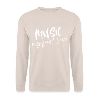Music - My first love - Unisex Sweatshirt - sand - Front - Alina (178cm) & Michal (187cm)