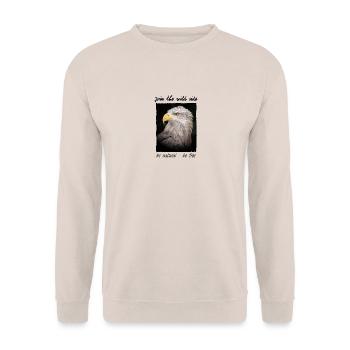 Steinadler - Join the wild side - Fotoprint - Unisex Pullover - Sand - Vorne - Alina (178cm) & Michal (187cm)