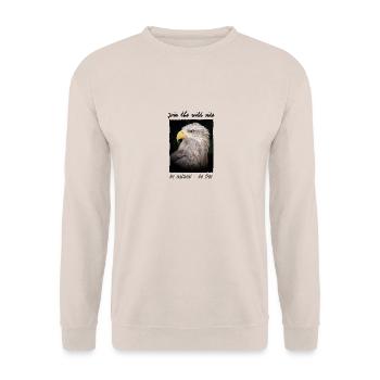 Steinadler - Join the wild side - Fotoprint - Unisex Pullover - Sand - Vorne - Alina (178cm) & Michal (187cm)