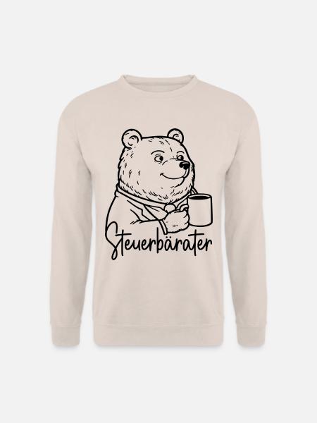 Steuerberater Bär Kaffeetasse Kaffee Steuerbärater - Unisex Pullover - Sand
