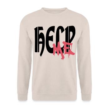 HelpMe - Unisex Pullover - Sand - Vorne - Alina (178cm) & Michal (187cm)