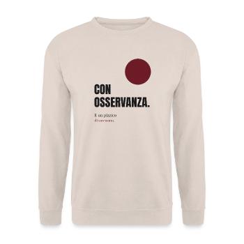 Mit Geistesanwalt ironischem Sarkasmus - Unisex Pullover - Sand - Vorne - Alina (178cm) & Michal (187cm)