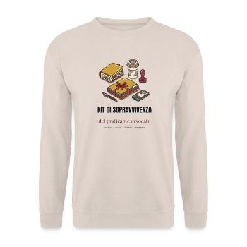 Überlebens-Kit für Anwälte - Unisex Pullover - Sand - Vorne - Alina (178cm) & Michal (187cm)