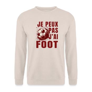 Ich kann nicht, ich habe Fußball - Unisex Pullover - Sand - Vorne - Alina (178cm) & Michal (187cm)