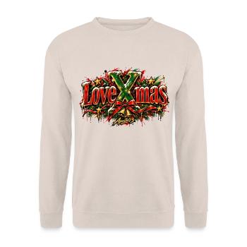 Love Xmas – Christmas Love Streetwear Design - Unisex Pullover - Sand - Vorne - Alina (178cm) & Michal (187cm)