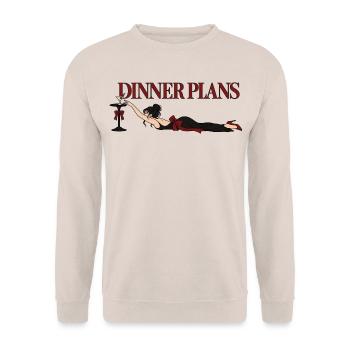Dinner Plans Martini Girl - Unisex Pullover - Sand - Vorne - Alina (178cm) & Michal (187cm)