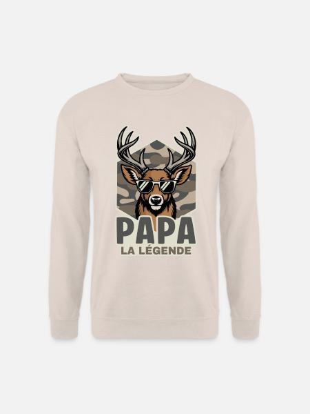 Dad Hunter Das Legendenjagdgeschenk - Unisex Pullover - Sand