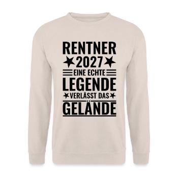 Rentner 2027 - Echte Legende verlässt das Gelände - Unisex Pullover - Sand - Vorne - Alina (178cm) & Michal (187cm)