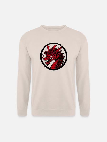 Samurai-Drache – Traditioneller japanischer Krieger - Unisex Pullover - Sand