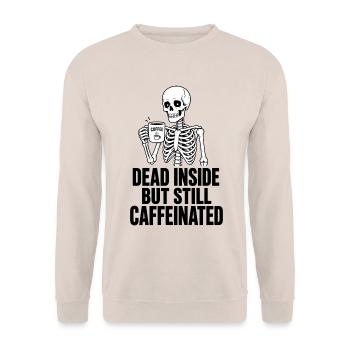 Caffee Skelett Noir - Unisex Pullover - Sand - Vorne - Alina (178cm) & Michal (187cm)