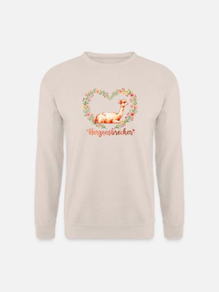 Alpaka Herzensbrecher Baby & Valentin Geschenk - Unisex Pullover - Sand