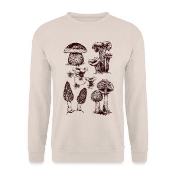 Champignons - Unisex Pullover - Sand - Vorne - Alina (178cm) & Michal (187cm)