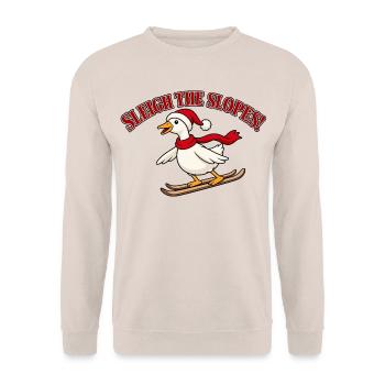 Sleigh The Slopes Ski Duck - Unisex Pullover - Sand - Vorne - Alina (178cm) & Michal (187cm)