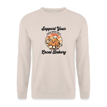 Support your local bakery - Unisex Pullover - Sand - Vorne - Alina (178cm) & Michal (187cm)
