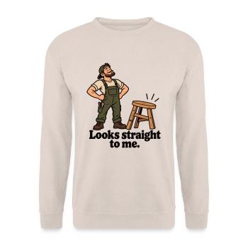 Looks Straight To Me - Unisex Pullover - Sand - Vorne - Alina (178cm) & Michal (187cm)
