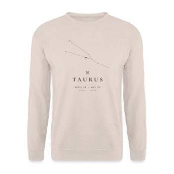 Sternzeichen Stier – echte Sternkarte - Unisex Pullover - Sand - Vorne - Alina (178cm) & Michal (187cm)