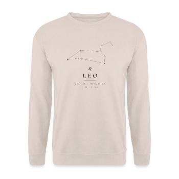 Sternzeichen Löwe – echte Sternkarte - Unisex Pullover - Sand - Vorne - Alina (178cm) & Michal (187cm)