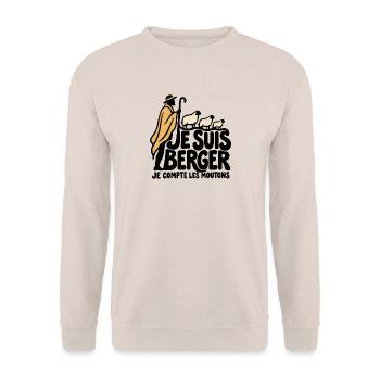 Ich bin ein Hirte – Humor - Unisex Pullover - Sand - Vorne - Alina (178cm) & Michal (187cm)