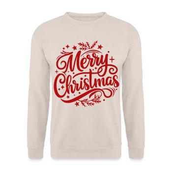 Frohe Weihnachten - Unisex Pullover - Sand - Vorne - Alina (178cm) & Michal (187cm)