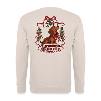 Dachshund Holiday Club - Unisex Pullover - Sand - Hinten - Michal (187cm)