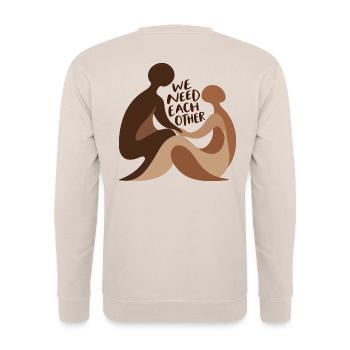 We Need Each Other - Unisex Pullover - Sand - Hinten - Michal (187cm)