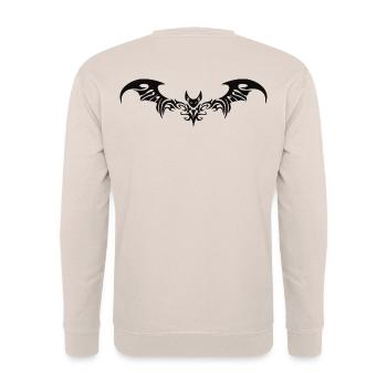 Tribal Fledermaus im Gothic Stil Vampir - Unisex Pullover - Sand - Hinten - Michal (187cm)