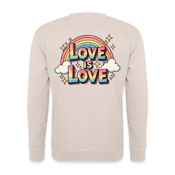 Love Is Love Rainbow - Unisex Pullover - Sand - Hinten - Michal (187cm)