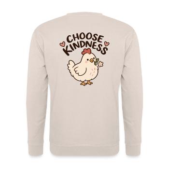 Choose Kindness Chicken - Unisex Pullover - Sand - Hinten - Michal (187cm)