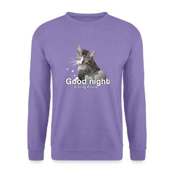 Schlafshirt gute Nacht good night - Unisex Pullover - Lavendel - Vorne