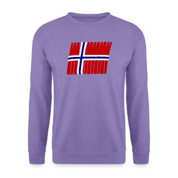 Norwegen Norge Flag painted norsk - Unisex Pullover - Lavendel - Vorne