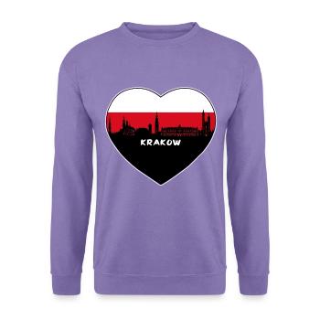 Krakau Polen Flagge Skyline Reise Souvenir - Unisex Pullover - Lavendel - Vorne