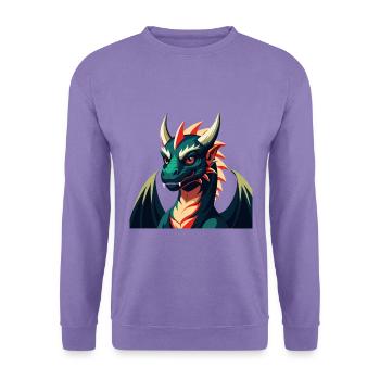Drache Cartoon Figur Buntes Haustier Tier - Unisex Pullover - Lavendel - Vorne