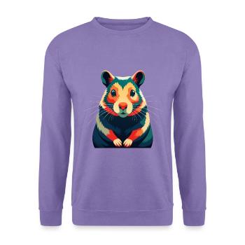 Hamster Zeichentrickfigur Buntes Haustier Tier - Unisex Pullover - Lavendel - Vorne