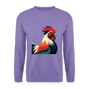 Coq Dessin Animé Personnage Animal De Compagnie Coloré - Sweat-shirt Unisexe - lavande - Devant