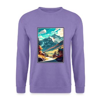Mayrhofen Autriche Vintage voyage affiche Souvenir - Sweat-shirt Unisexe - lavande - Devant